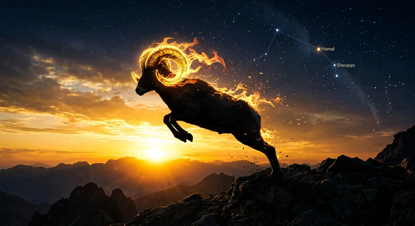 アセンダント牡羊座のエネルギーを象徴する牡羊のイラスト