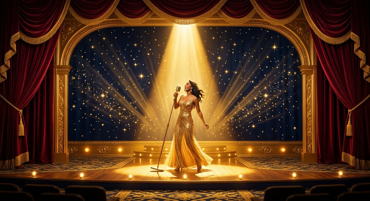 獅子座の華やかさを象徴するステージのイラスト