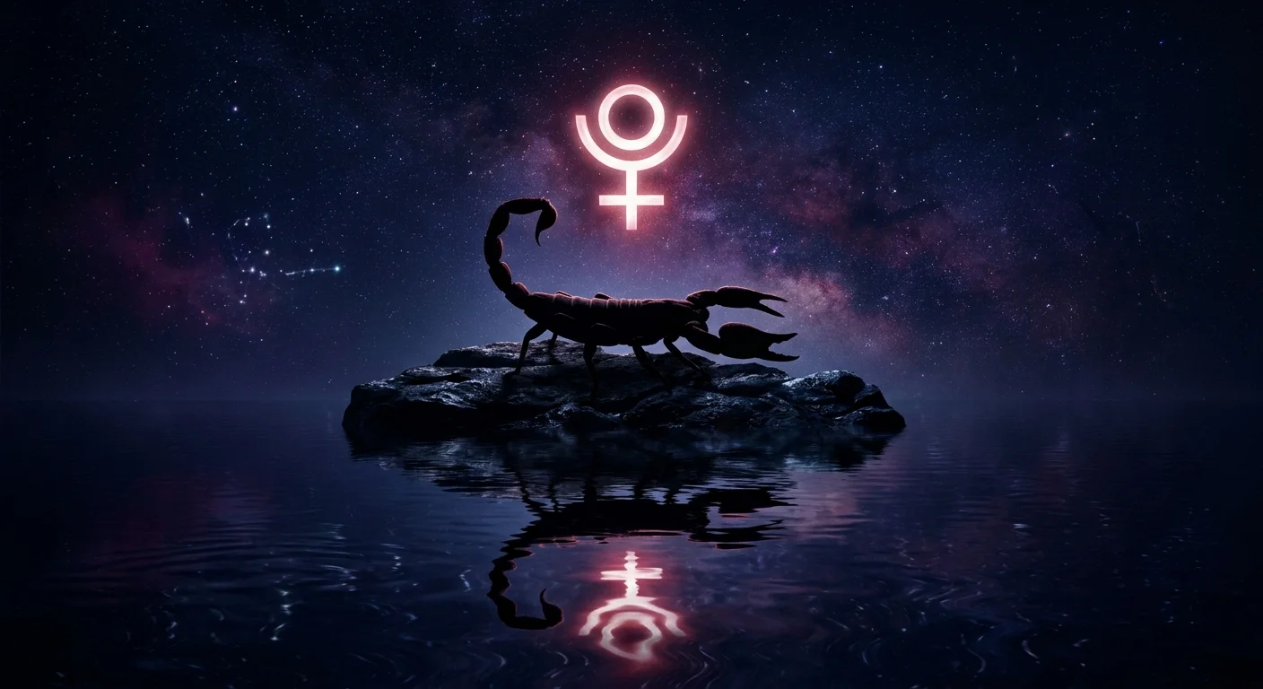 アセンダント蠍座を象徴する蠍と冥王星のイラスト