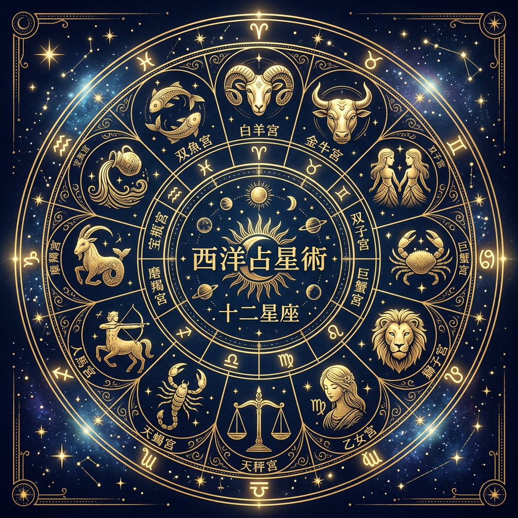 西洋占星術12星座のアセンダント（上昇星座）一覧図