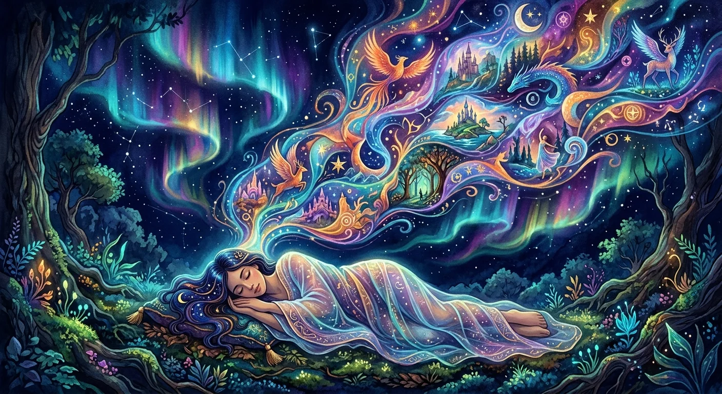 病の豊かな想像力を象徴する幻想的なイラスト