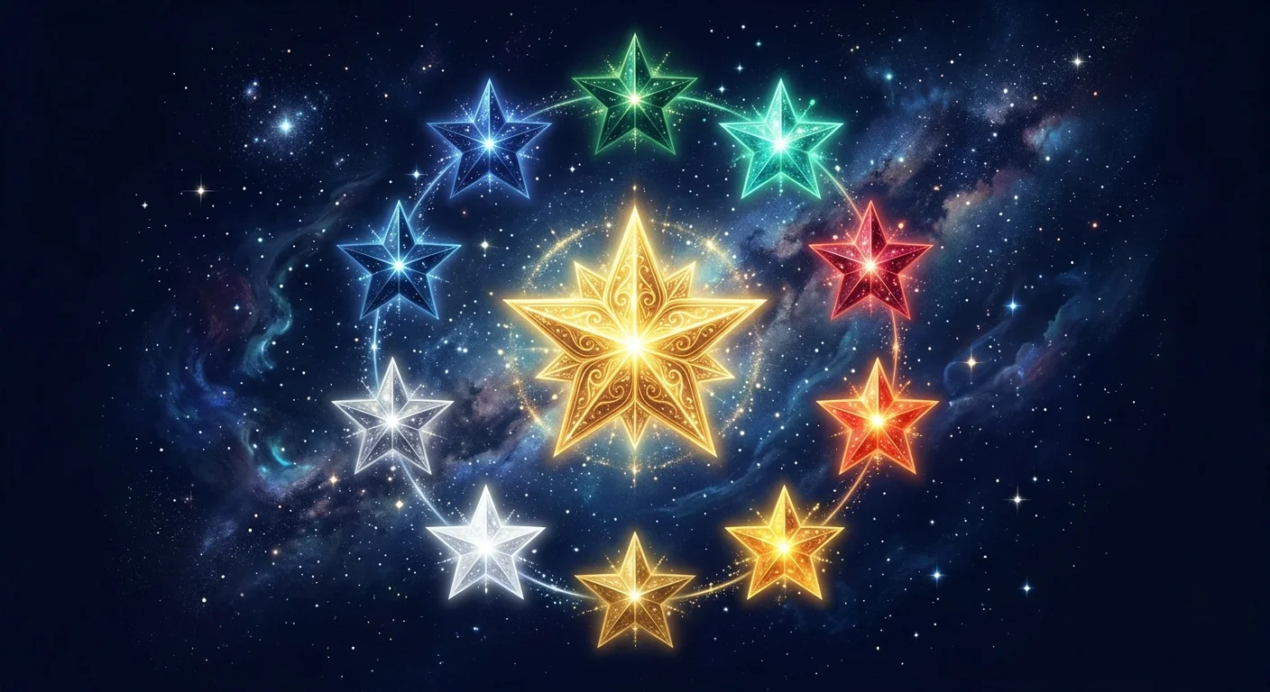 冠帯と通変星の組み合わせを象徴する星のイラスト