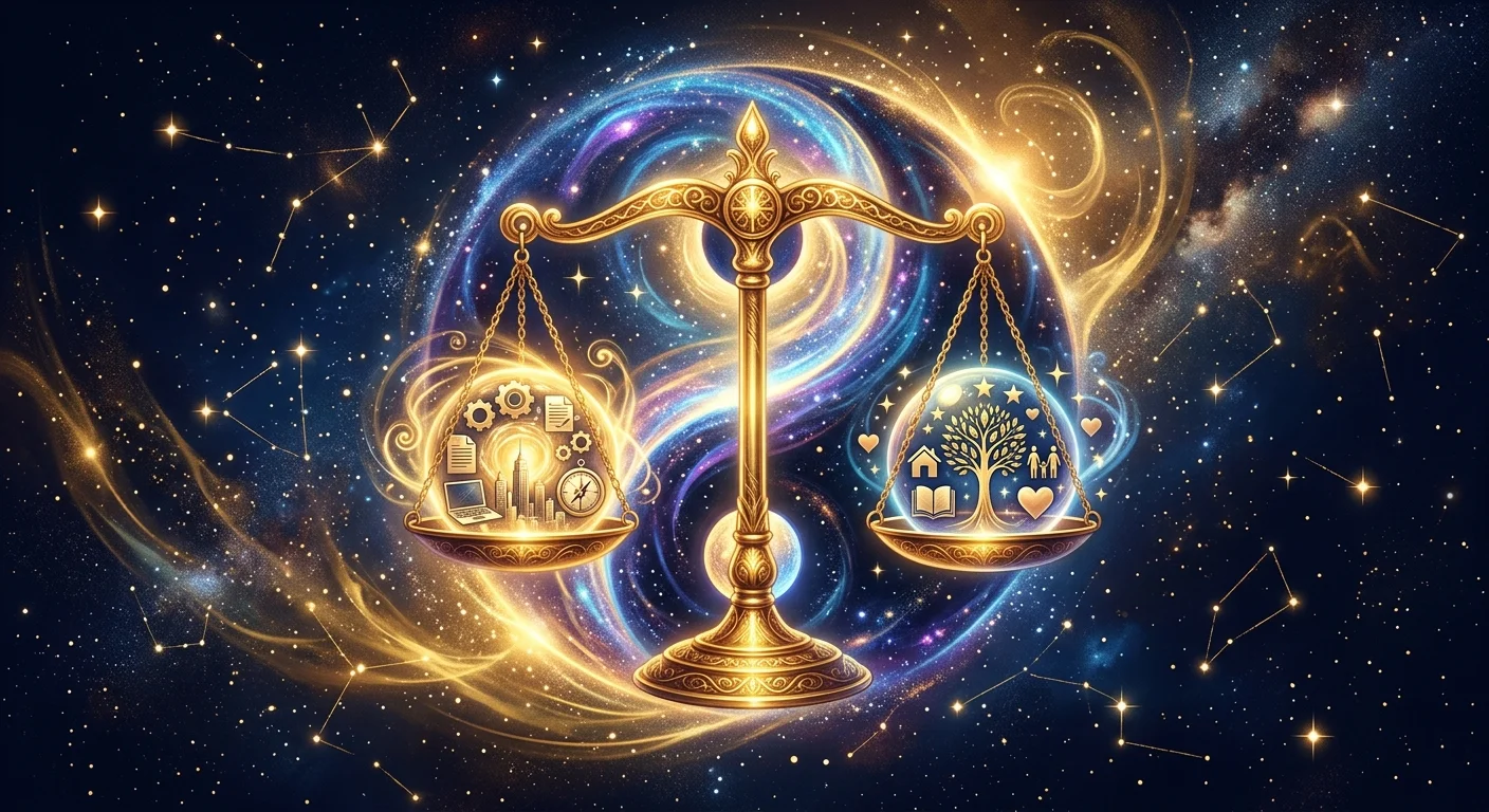 複数の占術を横断的に比較するバランスのイラスト