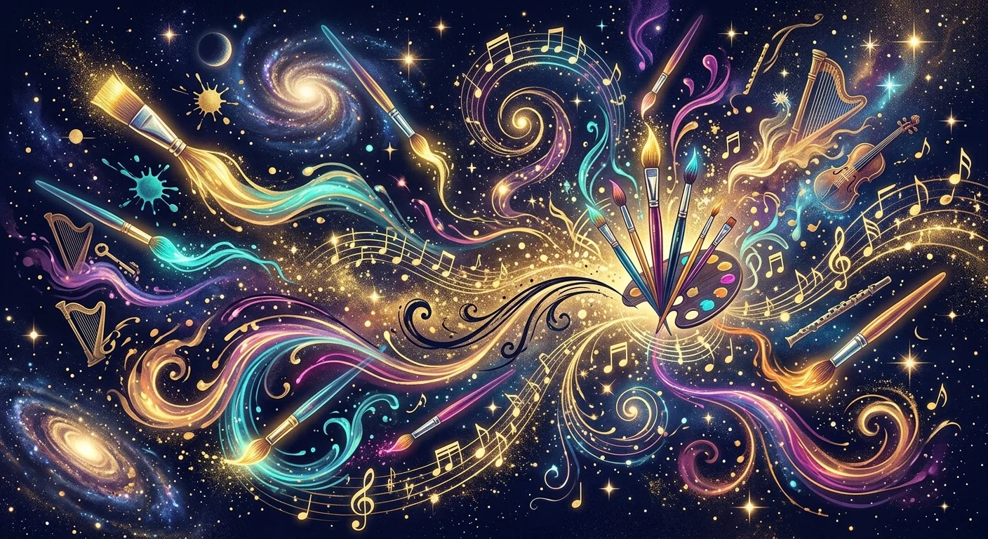 沐浴の感性と創造性を象徴するアートイラスト