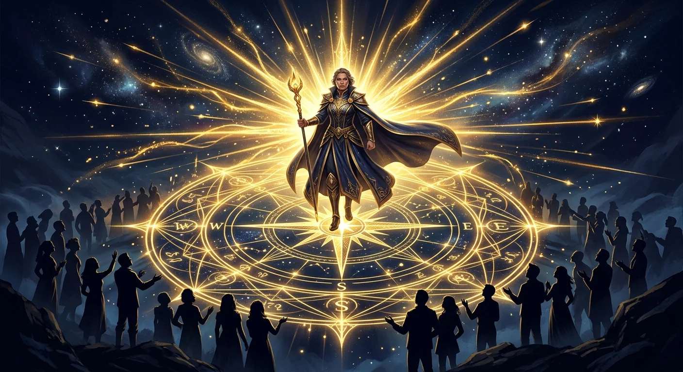 帝旺のカリスマ性とリーダーシップを象徴するイラスト