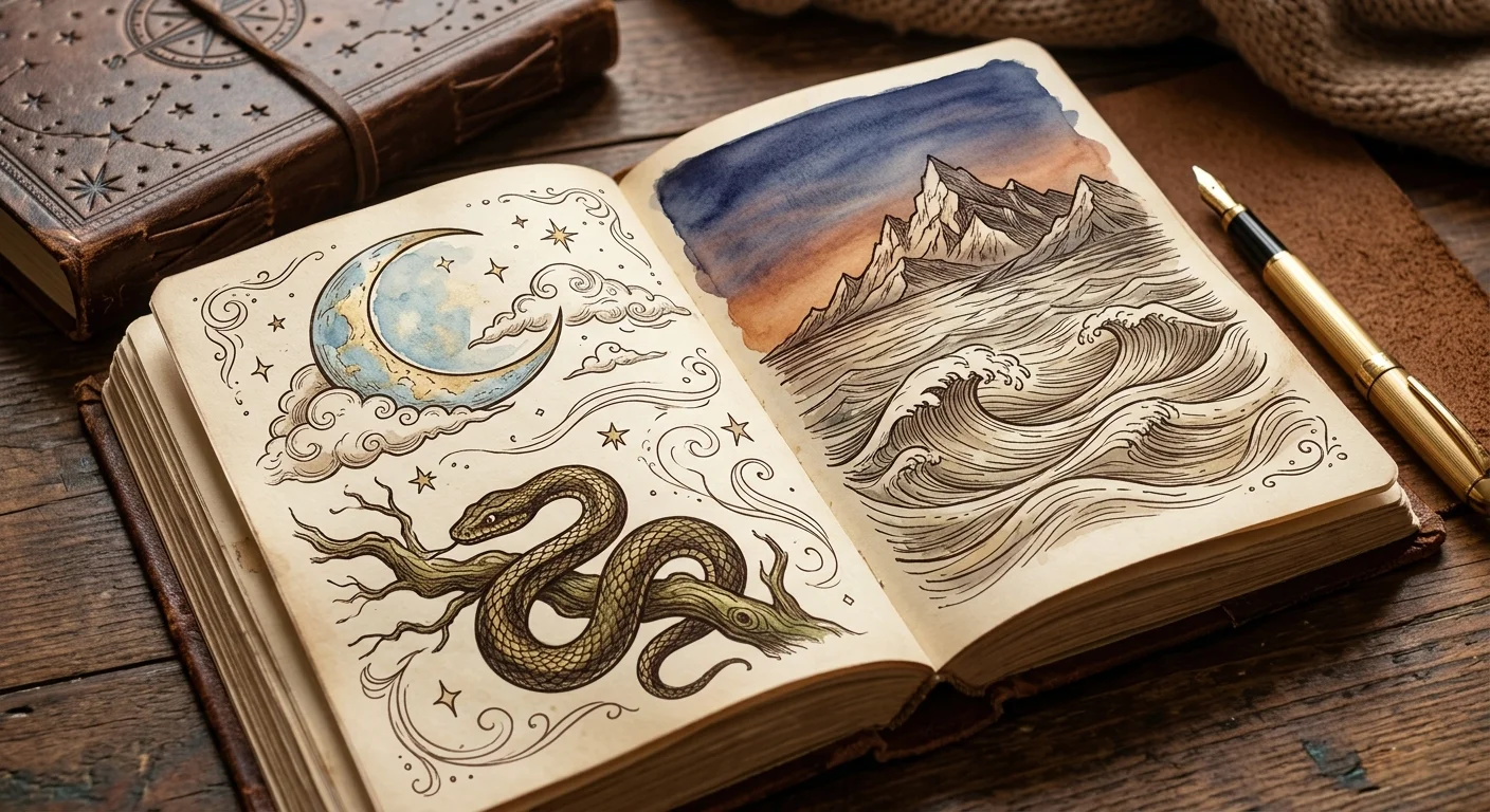 夢日記とシンボルを象徴するイラスト