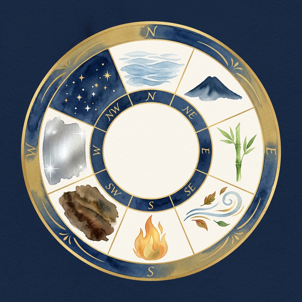 九星気学の九星と方位を表す洛書のイメージイラスト