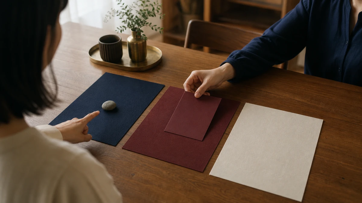 マヤ暦の赤い月の人間関係で、事実と感情と望みを分けて話し合う二人