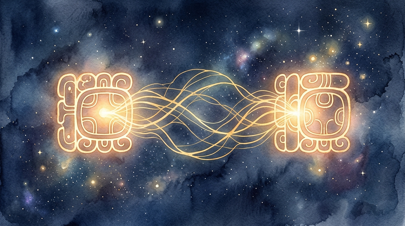 マヤ暦の2つのKINが関係性で結ばれるイメージ