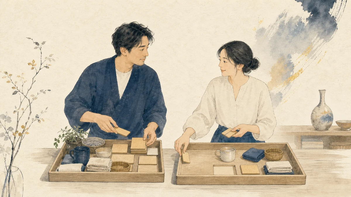 二人が家事と予定の負担を見えるようにし、休む余白を残して分け直す様子