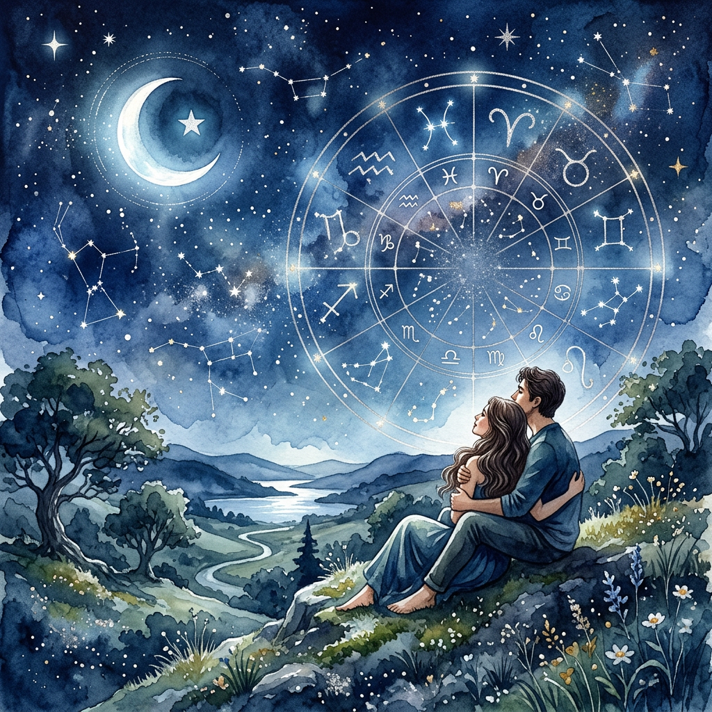 月星座の恋愛相性・オポジション関係のイメージ