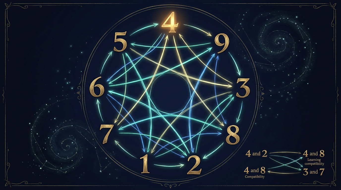 数秘術4と他ナンバーの相性図