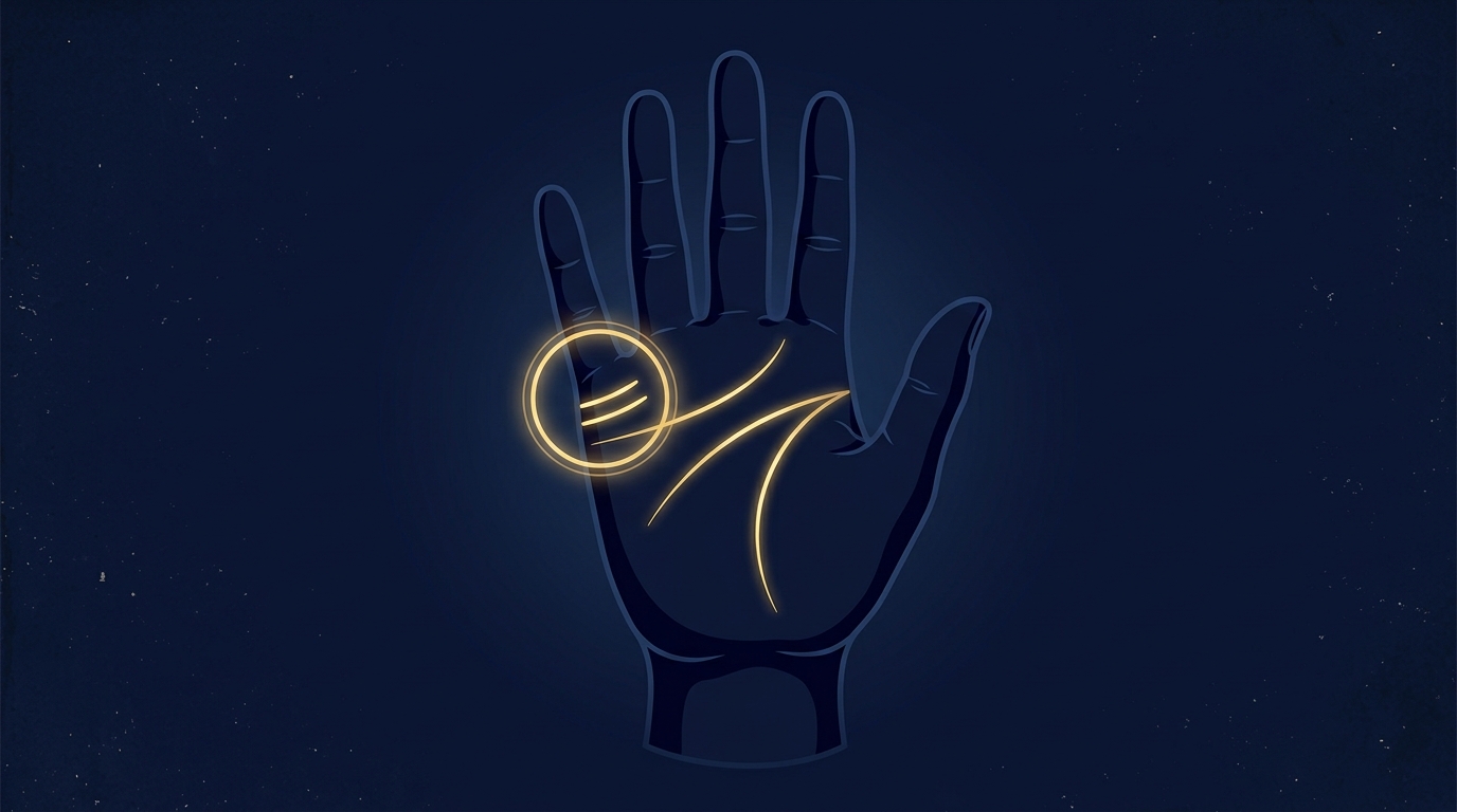 手相の結婚線の位置を示すイラスト