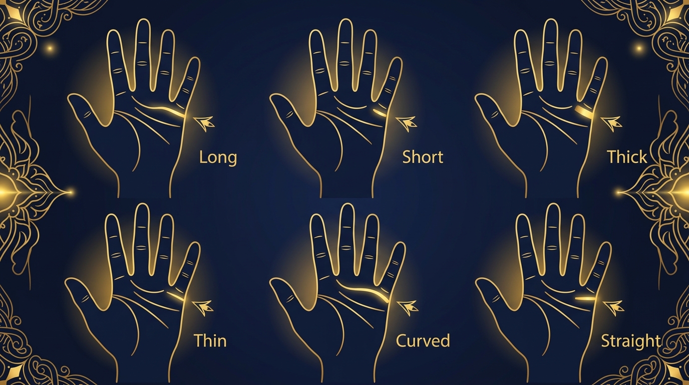 手相の結婚線のパターン別比較イラスト