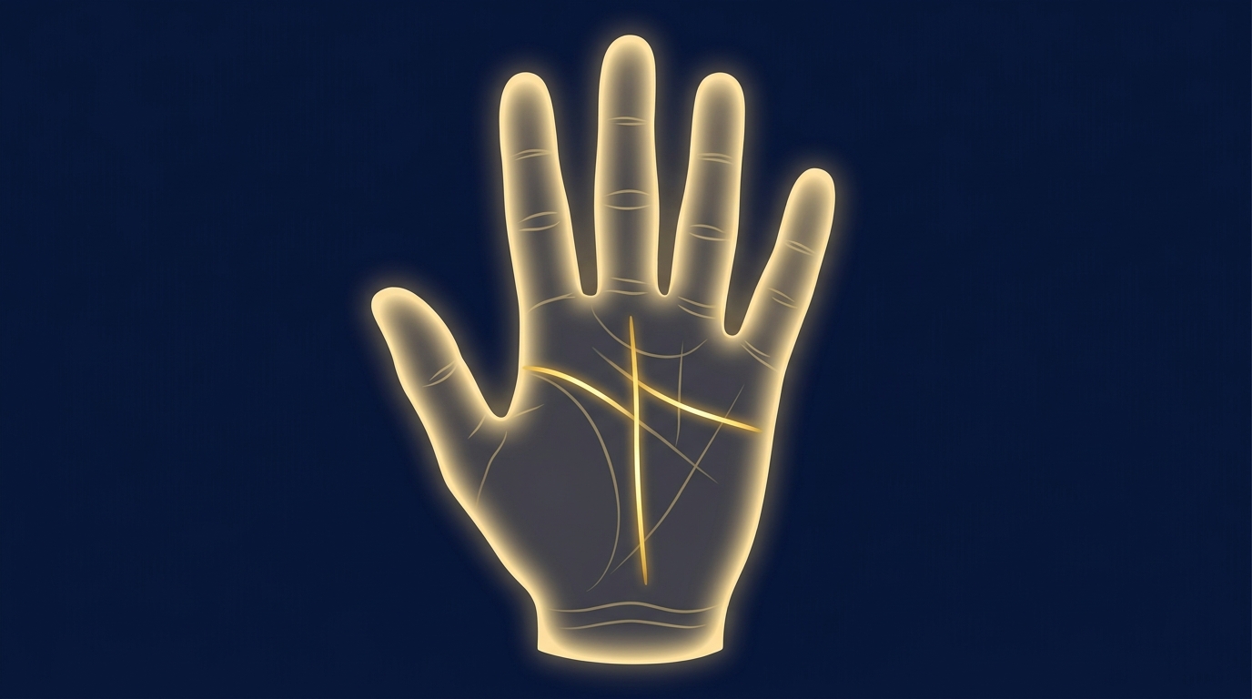 手相の仕事運の手相の位置を示すイラスト