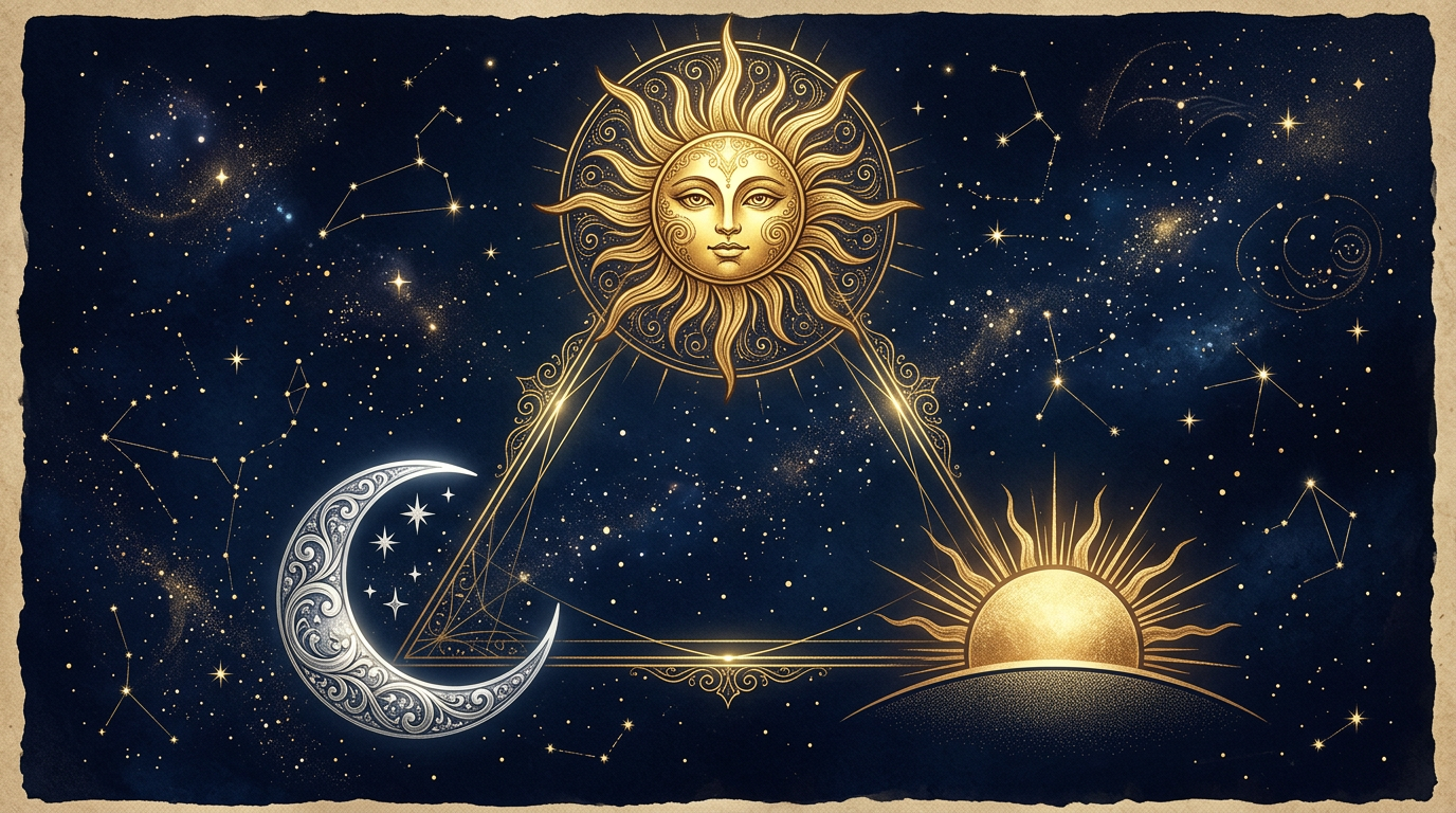 太陽星座・月星座・アセンダントの3星座の関係図