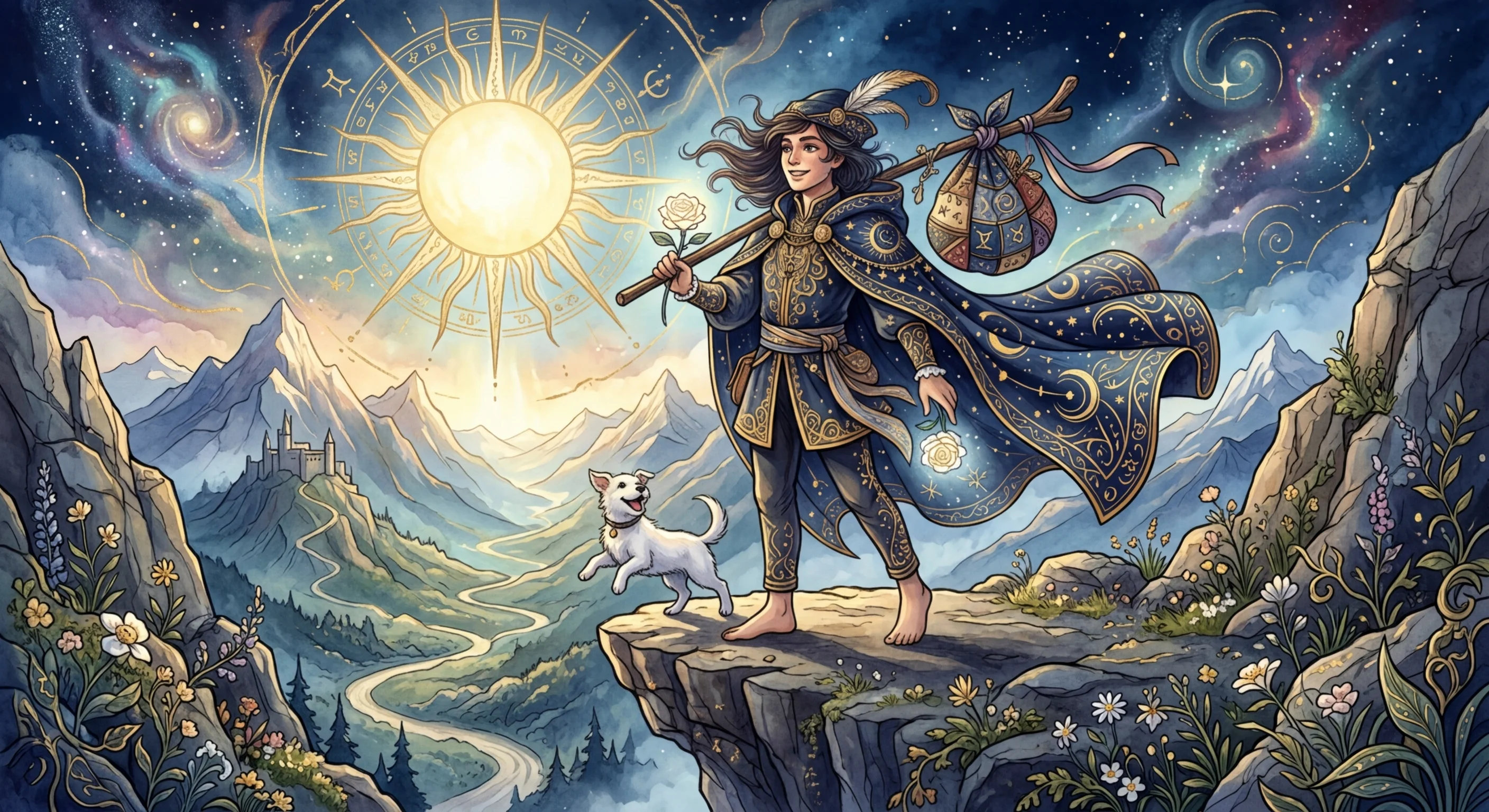 タロットカード愚者の象徴的なイラスト