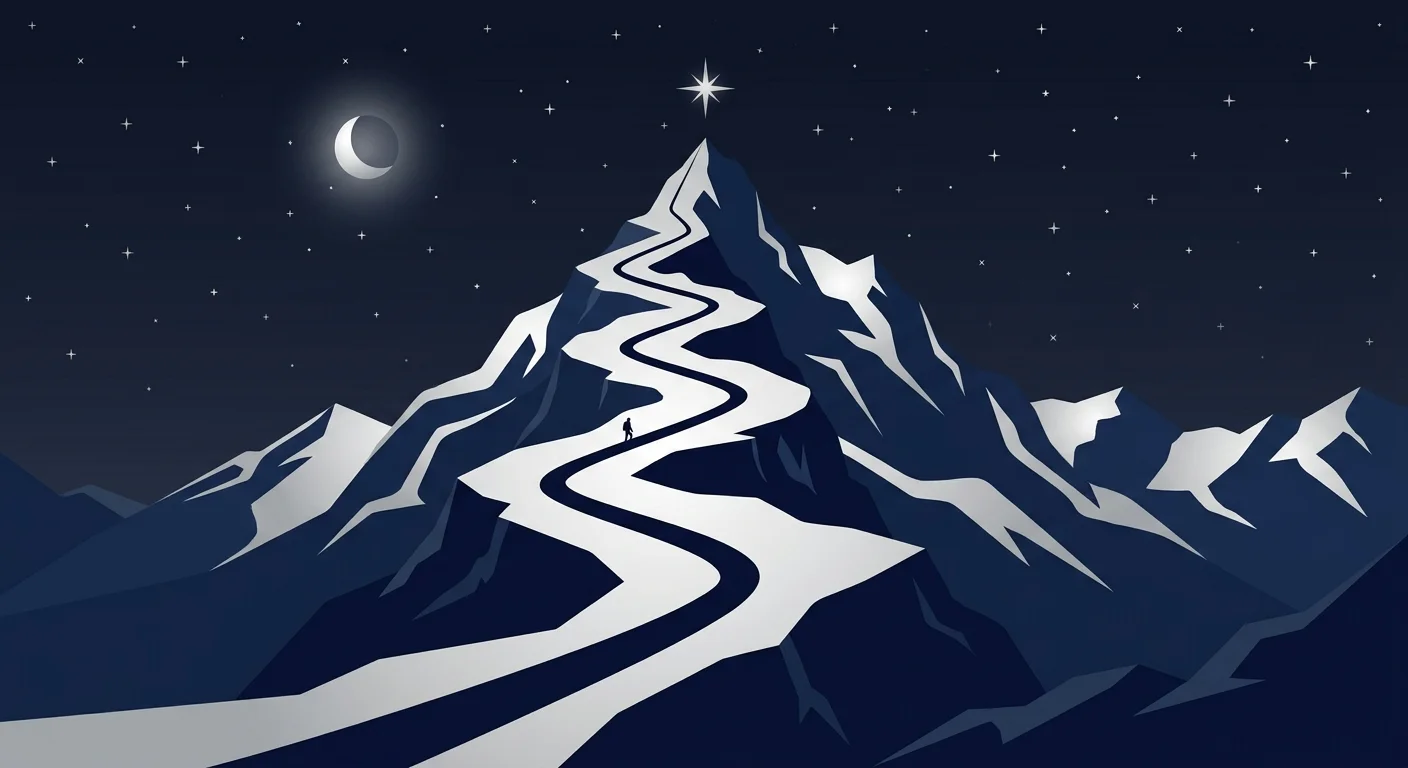 隠者の孤独な山道のイラスト