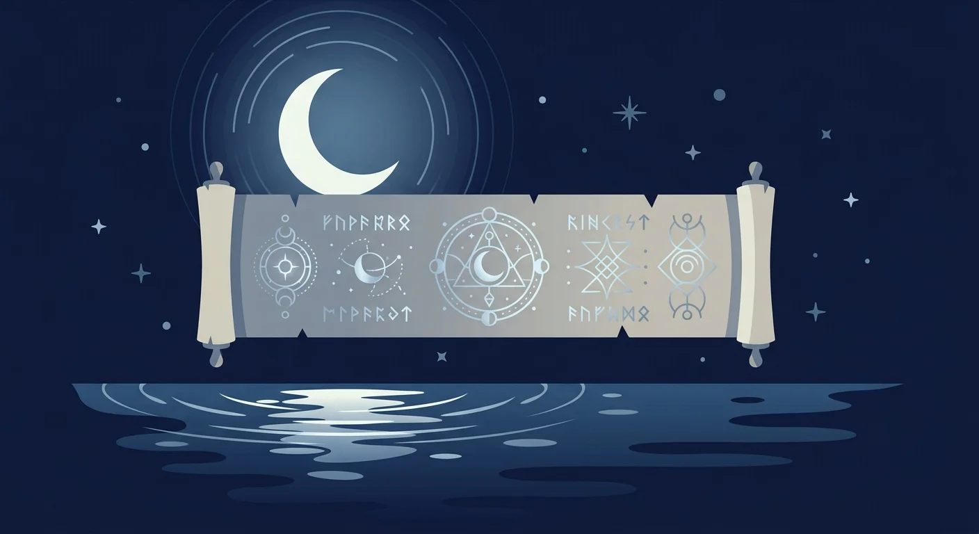 女教皇の巻物と月のイラスト