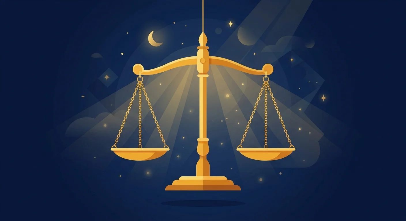 正義の天秤を象徴するイラスト