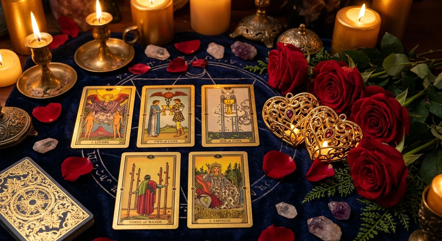 タロットの恋愛リーディングを象徴するイラスト