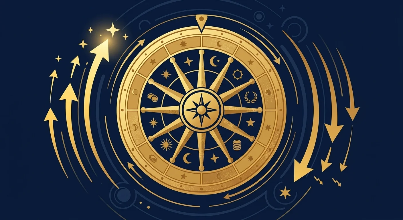 運命の輪の循環を象徴するイラスト