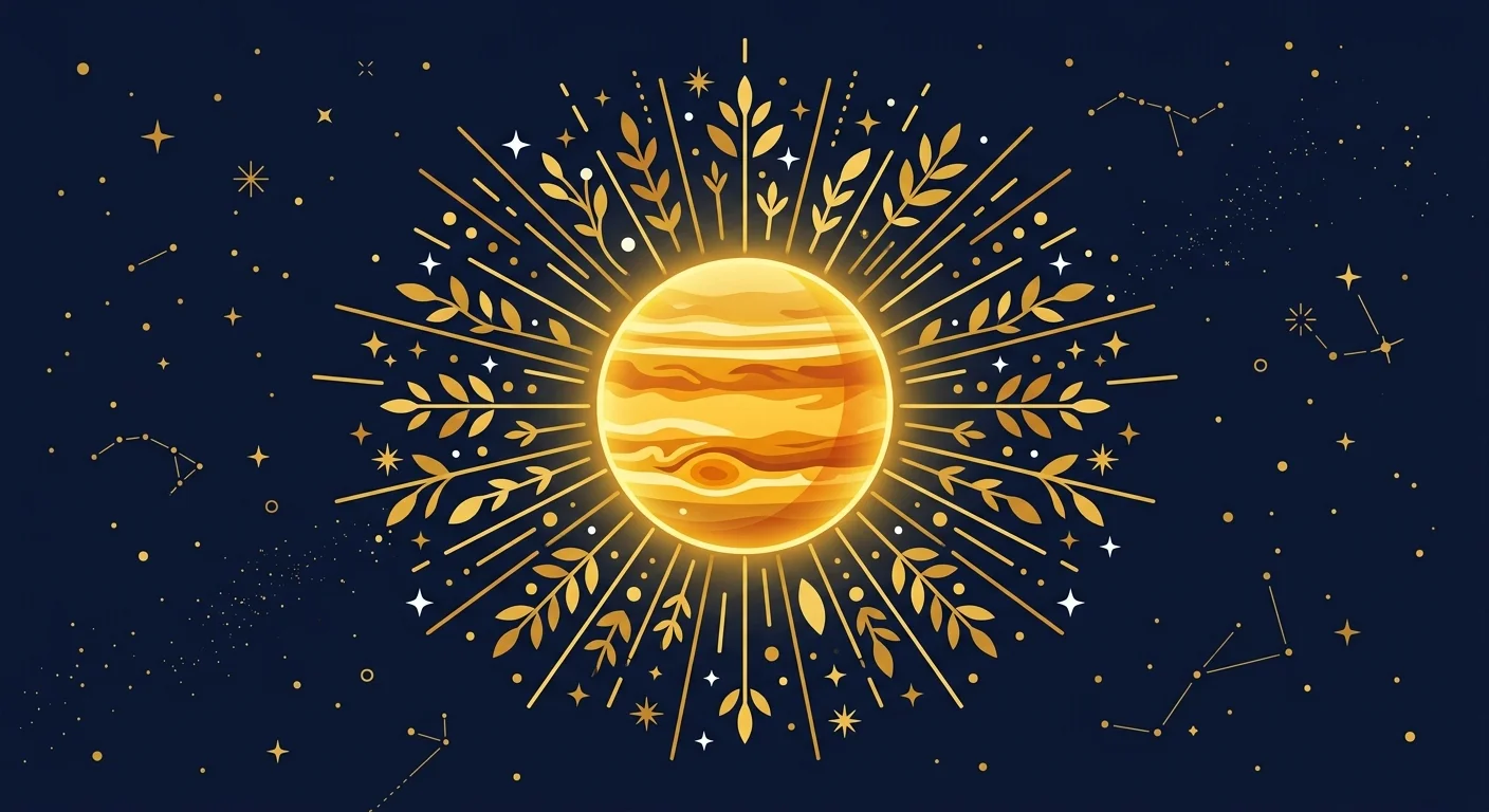 木星と拡大のエネルギーを象徴するイラスト