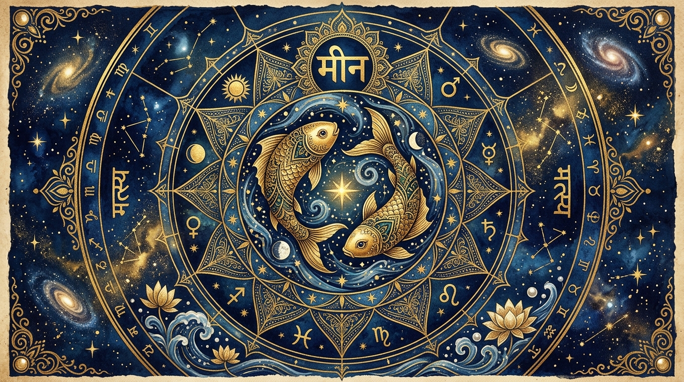 インド占星術 魚座ラーシを象徴するイラスト