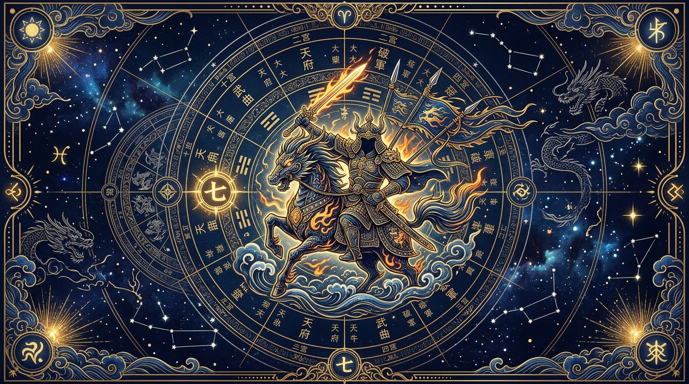 紫微斗数 七殺星を象徴するイラスト