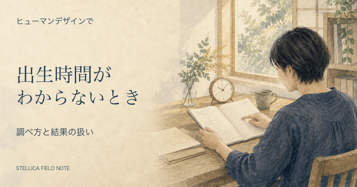 ヒューマンデザインで出生時間がわからないとき|調べ方と結果の扱い
