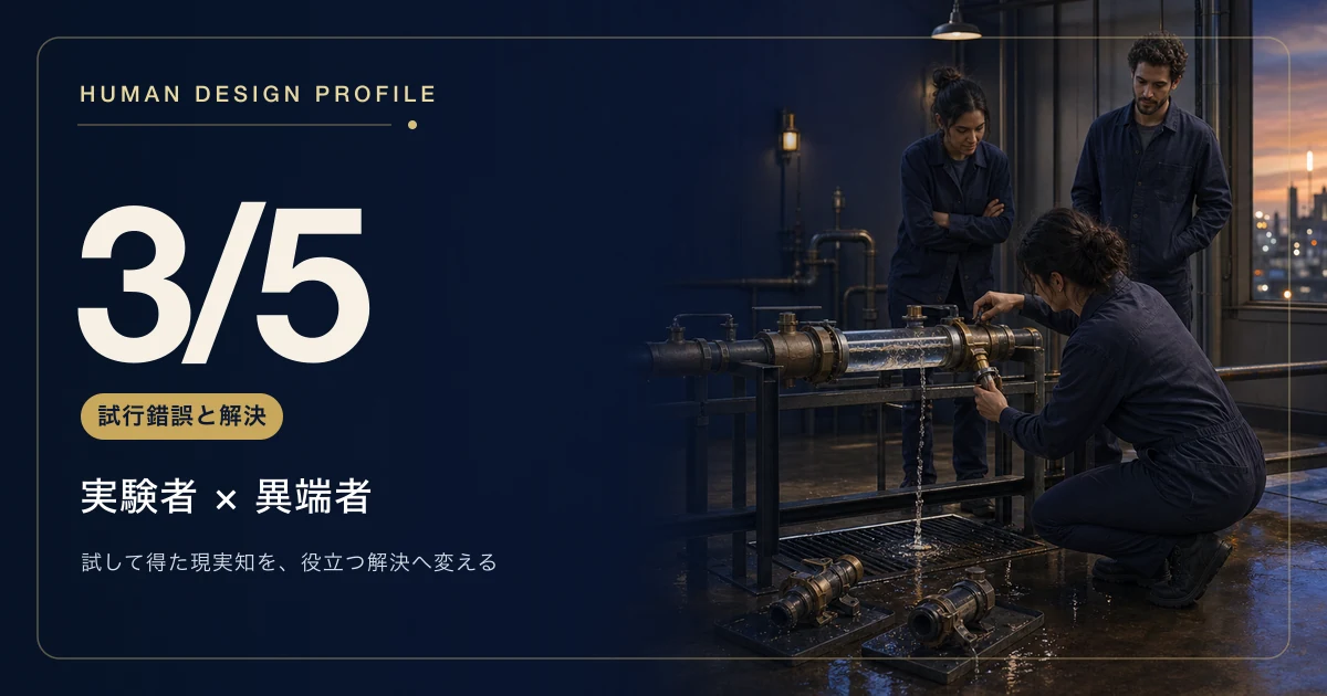 ヒューマンデザインのプロファイル3/5とは?実験者×異端者の特徴と活かし方