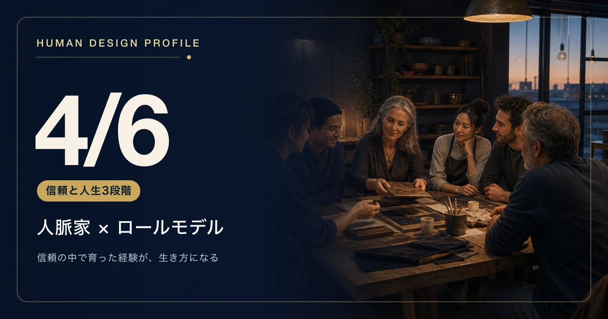 ヒューマンデザインのプロファイル4/6とは?人脈家×ロールモデルの特徴と人生3段階