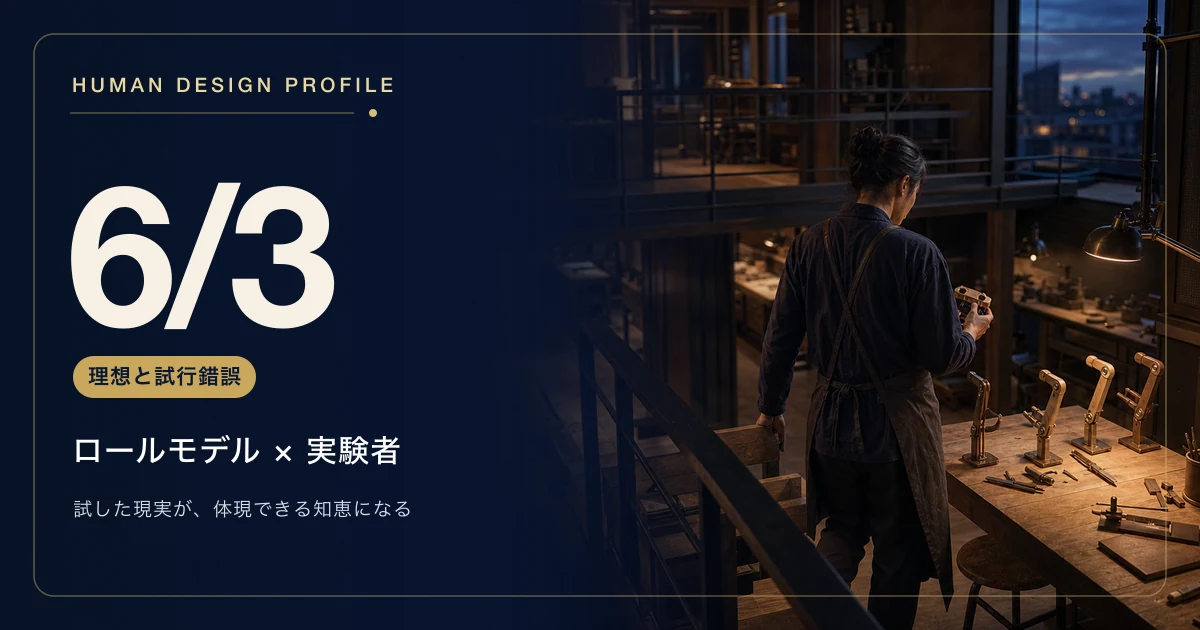 ヒューマンデザインのプロファイル6/3とは?ロールモデル×実験者と人生3段階