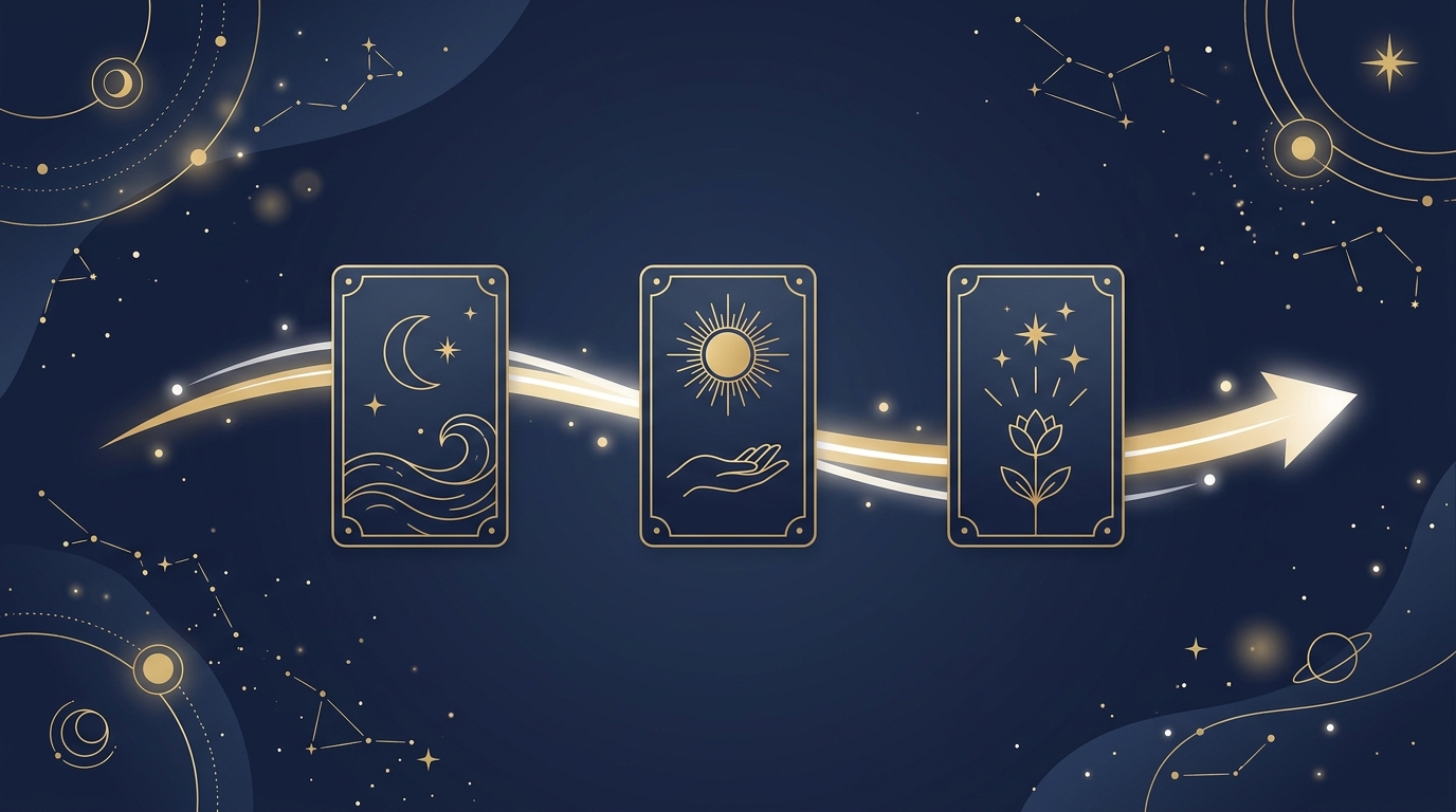 タロットのスリーカードスプレッド|やり方・配置バリエーション・読み方のコツ